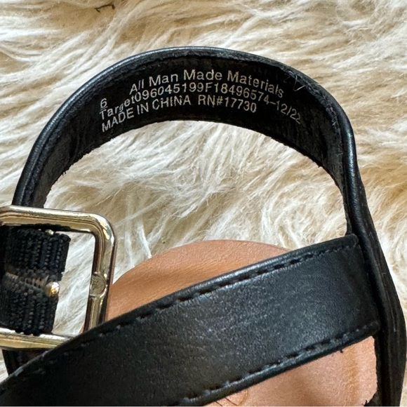 Universal Thread Platform Sandals Womens Size 6 Heels Strappy Black & Tan Pumps - Picture 7 of 15